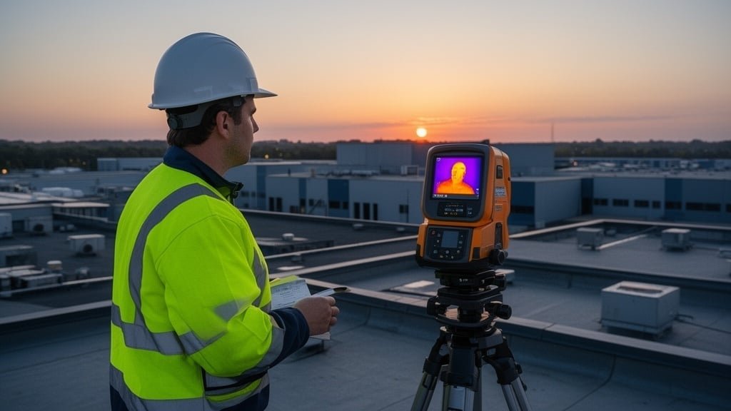 Thermal imaging roof survey